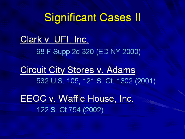 Signficant court cases II